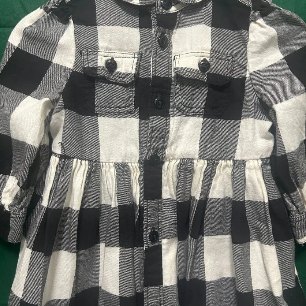 Ralph Lauren infant black and white plaid dress, 6 months